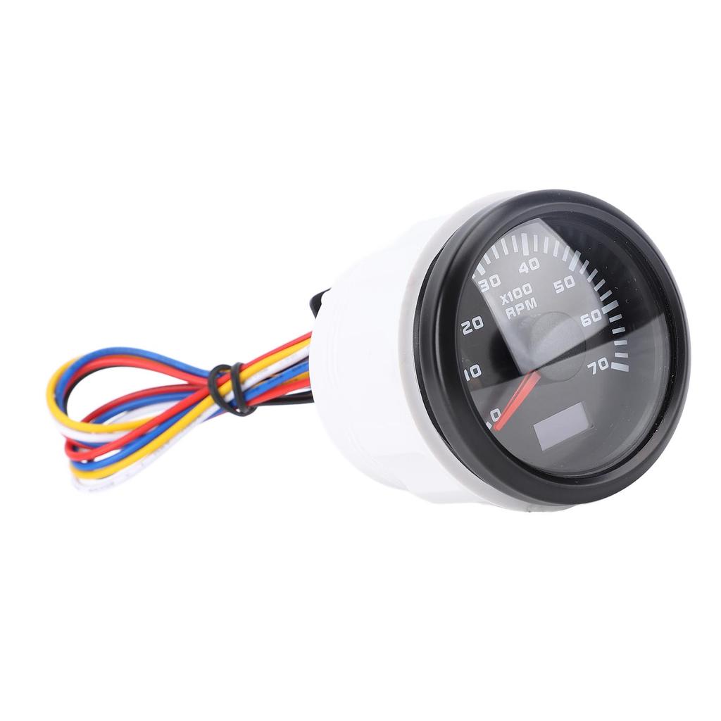 52mm 7000RPM Tachometer with Hourmeter 7 Color Backlight   9-32V RPM Gauge for Truck Tractor Car RV Boat