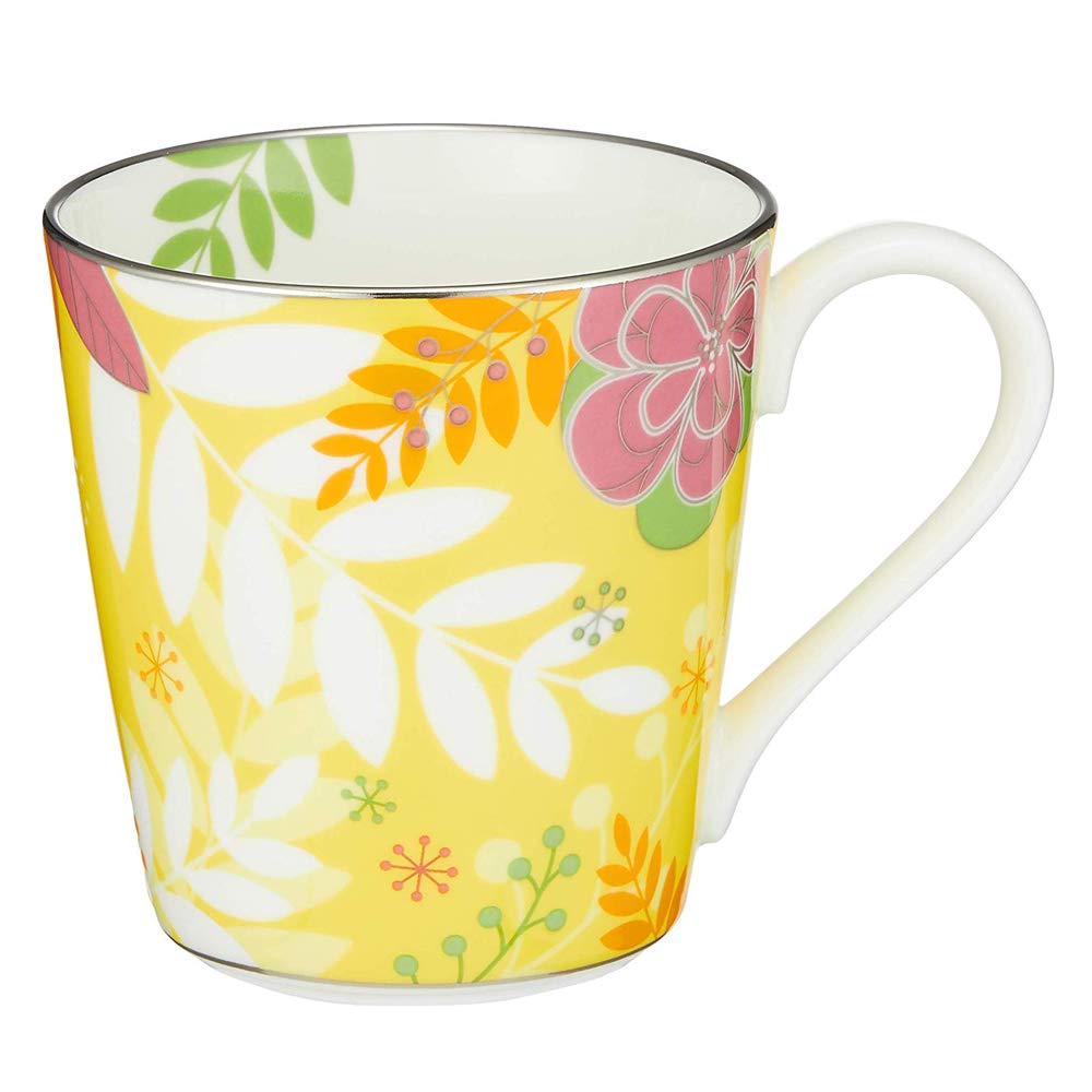 NARUMI Floral Paradise Floral Colorful Perfect for or any other Gift Boxed and Product Mug, 290cc, Yellow, Print, Gorgeous, Cute, Stylish, Design,
