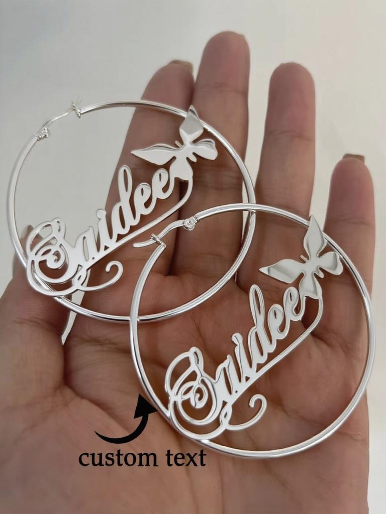Custom Name Long Chain Threader Earrings For Women Girls Personalization Name Dangle Drop Earring Stainless Steel Jewelry Gift