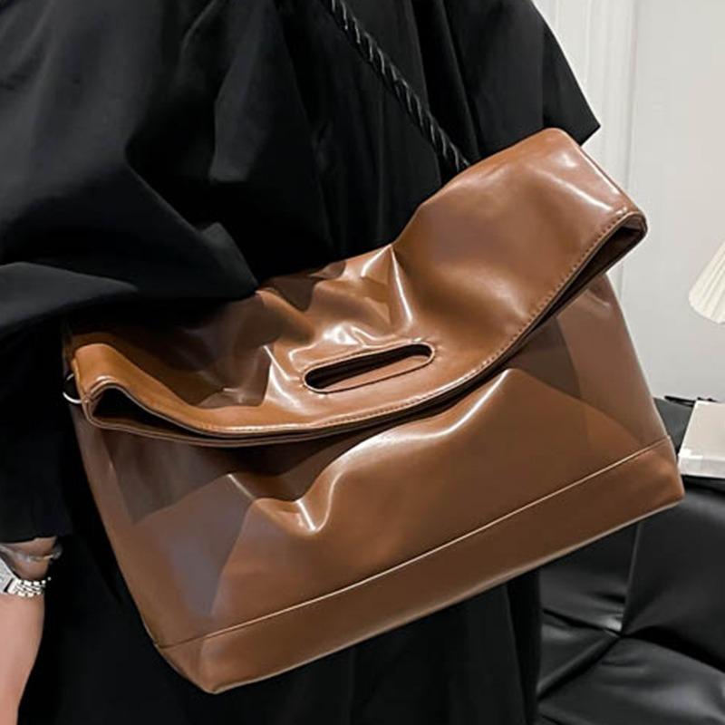 Retro Large-capacity Underarm Bag Women's Bag Autumn New Soft-faced Simple Tote Bag Fashionable Commuter Messenger Bag