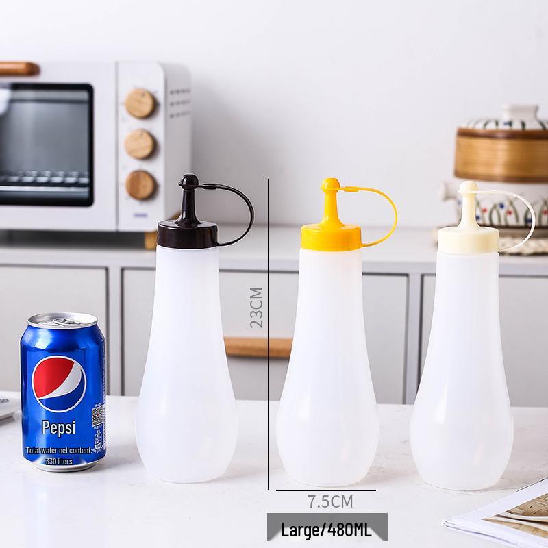 Household Squeeze Oil Bottle - Pointed Mouth for Kitchen Seasoning, Tomato Jam, Salad, or Commercial Use.