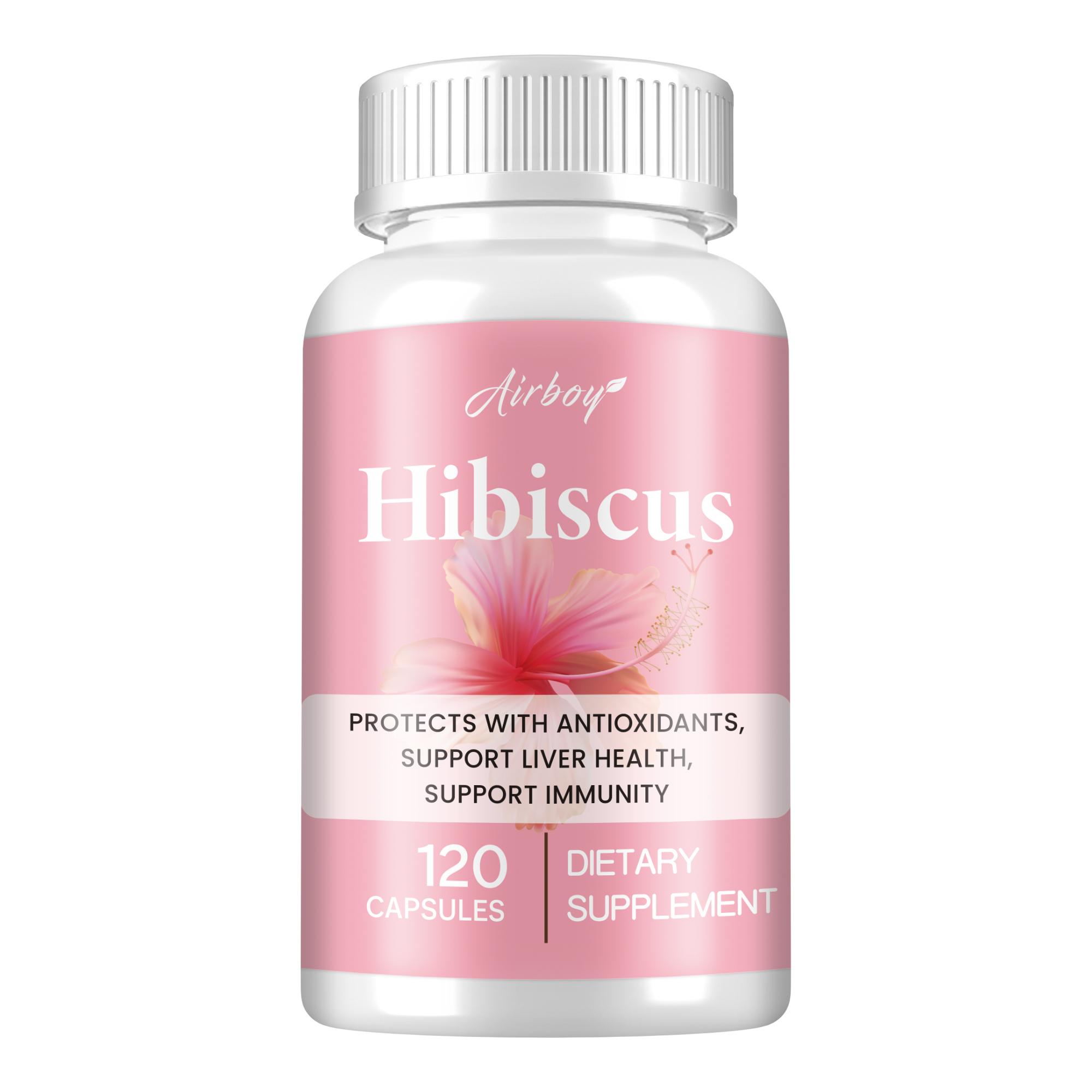 Organic hibiscus capsules, plant-based, organic pollen, easily absorbed, suitable for adults. 120*1