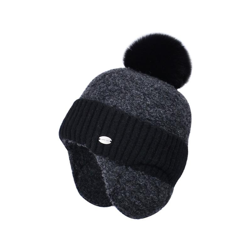 Winter Ear Protection Knitted Hat Versatile Face Small Wool Hat Cold Protection Warm Plush Ball Pullover Hat Children