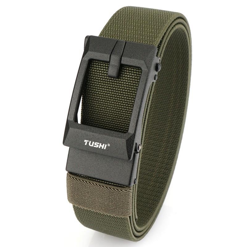 

3.5CM All-matching Youth Toothless Automatic Buckle Belt Elastic Nylon Canvas Fashionable Casual Outdoor 120cm
