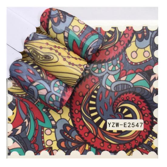 1 arkusz naklejka do paznokci kolorowe kwiaty ludowe kalkomanie wodne transfer suwaki zdobienie paznokci dekoracje porady naklejki Manicure okłady narzędzia