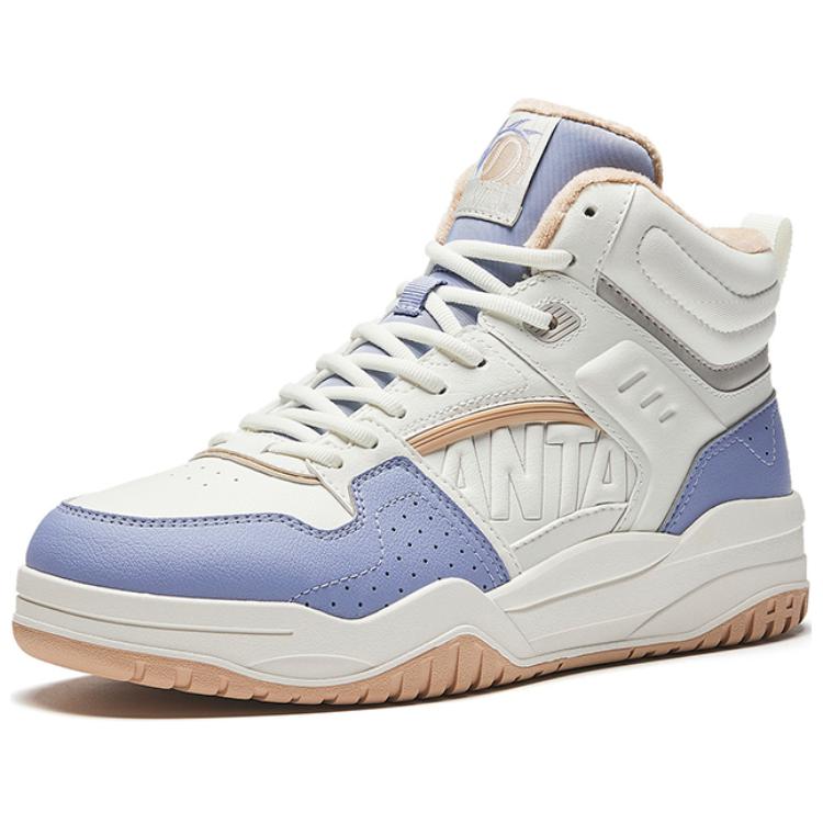 Anta Full Score Comfortable Versatile Non-Slip Warm High-Top Skate Shoes Women Skate Shoes White Blue 122448972-1