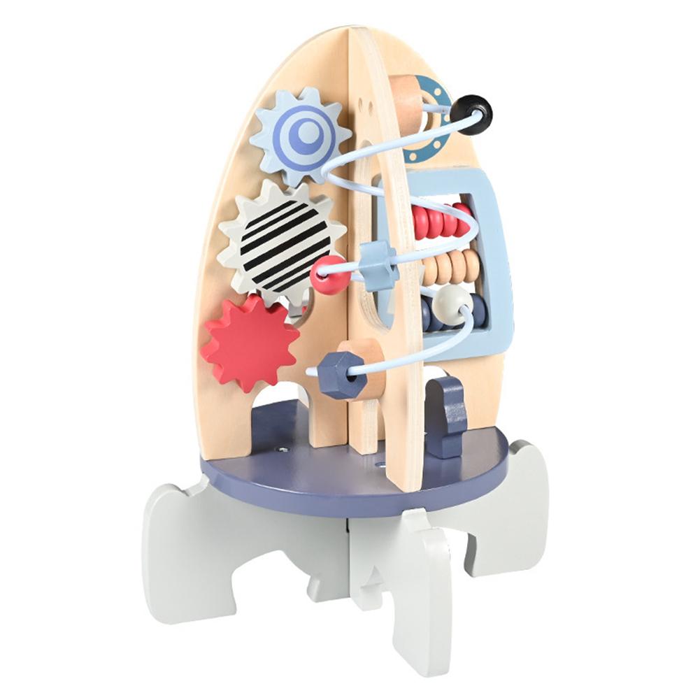 Space Rocket Wooden Montessori Toys Sensory and Educational Toys Busy Board Toys for 1 Year Old & Girl Birthday Gifts
