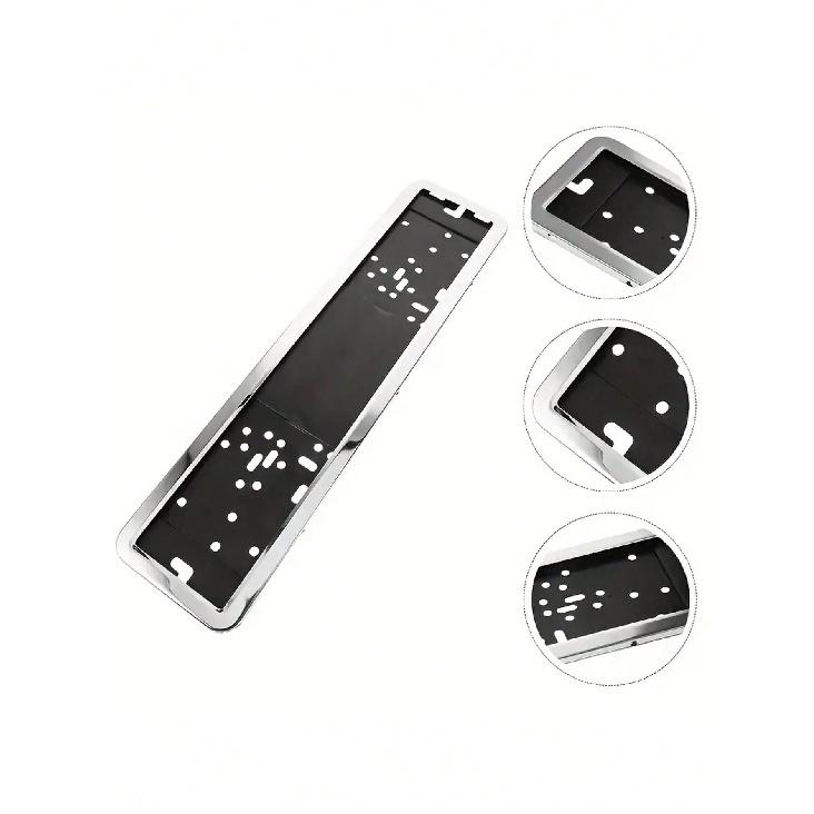 2Pc Stainless Steel EU License Plate Frame – V2A Material with Polished Finish a Thoughtful Gift for Car Enthusiasts License Plate Covers Frames 6