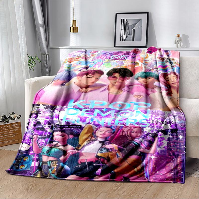 Animierter Musikfilm K-Pop: Dämonenjäger Flanelldecke Sofa Dekoration Bettwäsche Camping Picknickdecke Decken für Betten
