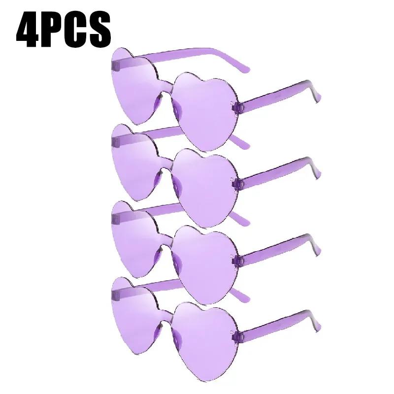 Sunglasses for Women Jelly Color Frameless Heart Shaped One-piece Glasses Dazzling Color Glasses