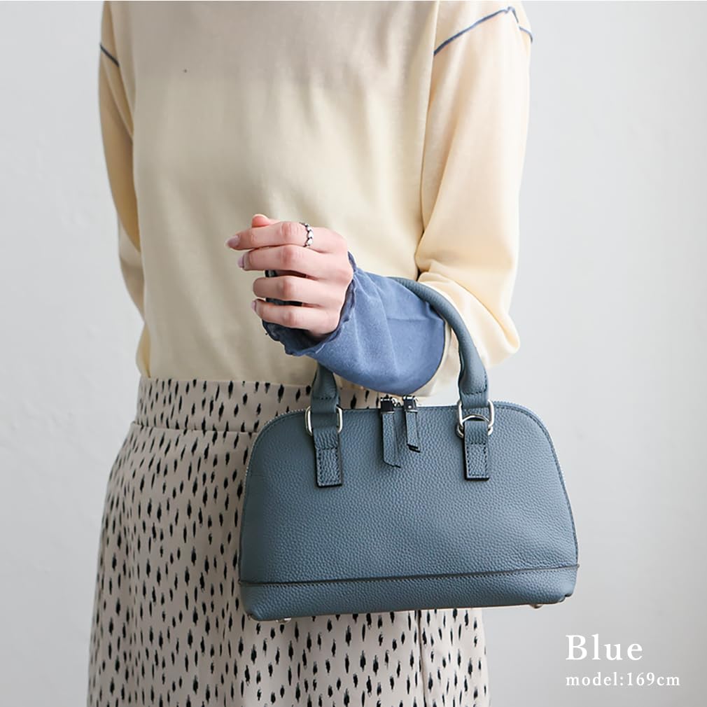 VITAFELICE Round Zip Mini Handbag Women's 2-Way (sib-20069n) (Blue)