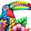 Creative Parrot Wall Art Sculpture Hanging Decor Ornament Metal for Living Room Home