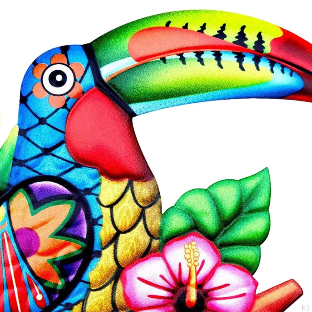 Creative Parrot Wall Art Sculpture Hanging Decor Ornament Metal for Living Room Home