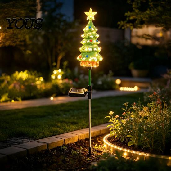 Holiday Landscape Enhancement Solar Christmas Tree Light, Powered Garden Stake Waterproof Lights LED Pathway Light for Outdoor Yard Patio Lawn
