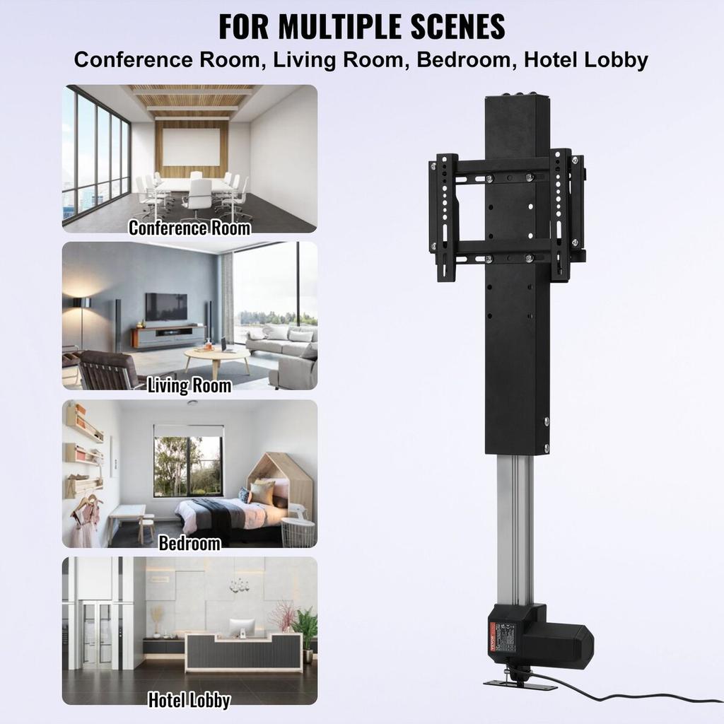Motorized TV Lift Stroke Length 20 Inches Motorized TV Mount Fit for 28-32" TV Lift with Remote Control Height Adjustable Load Capacity 132 Lbs