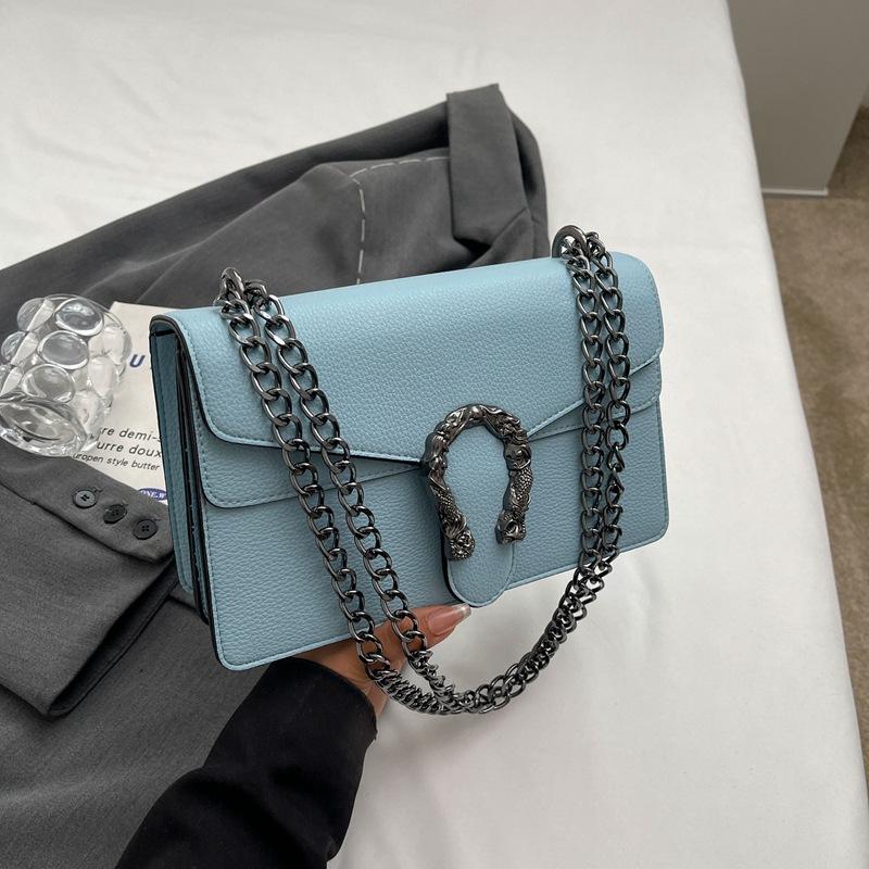 New High-end Light Luxury Solid Color Chain Bag Single Shoulder Oblique Span Trendy Women's Bag