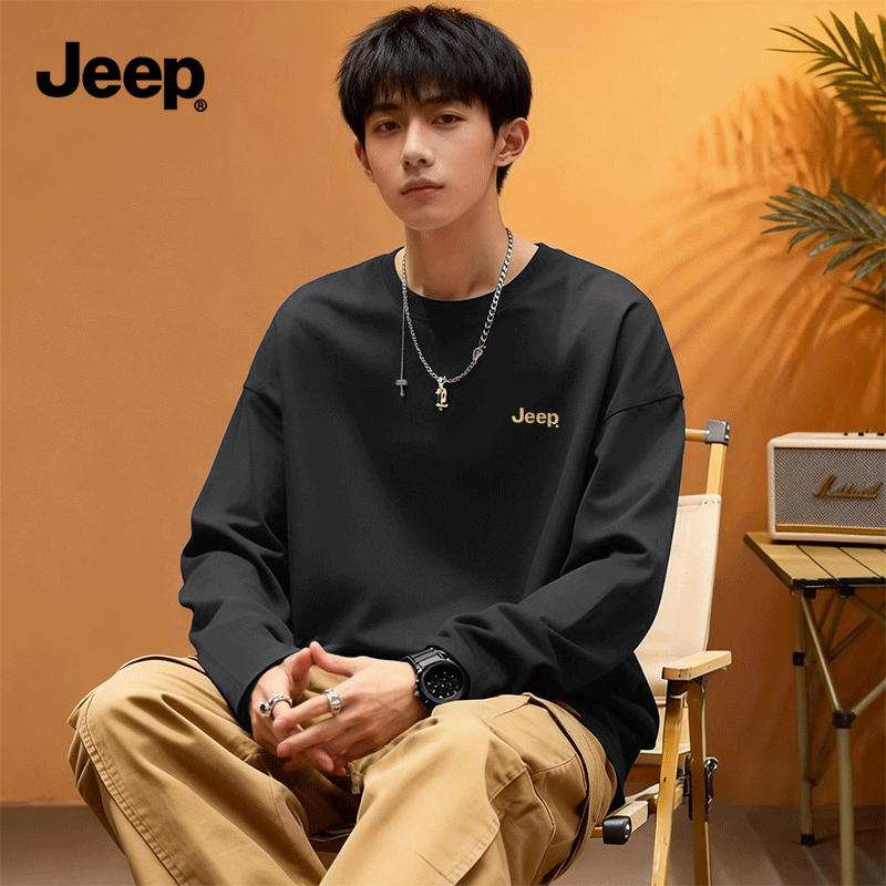 JEEP Men s Long Sleeve Heavyweight Cotton T-Shirt 3XL
