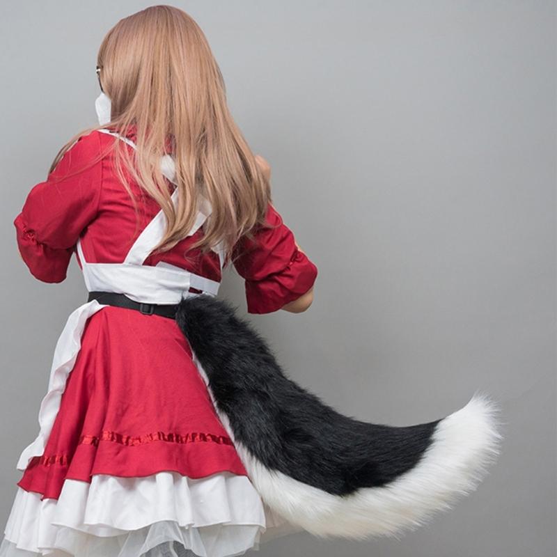 Foxes Wolf Ears Headband Faux Furs Tail Halloween Cosplay Party Costume Accessories Gumiho Costume for Women Men Gifts