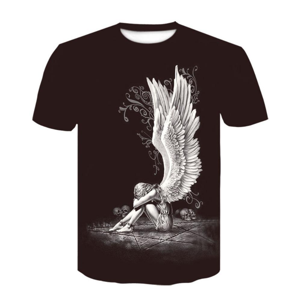 Terror Skull 3D Digital Printed Men's Fashion Trend Round Neck Short Sleeved T-shirt