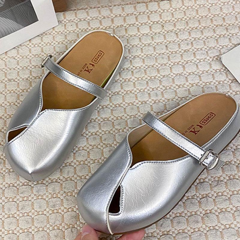 

Новые шлепанцы на толстой подошве от обуви Баотоу можно носить на одной ноге 40 серебряный