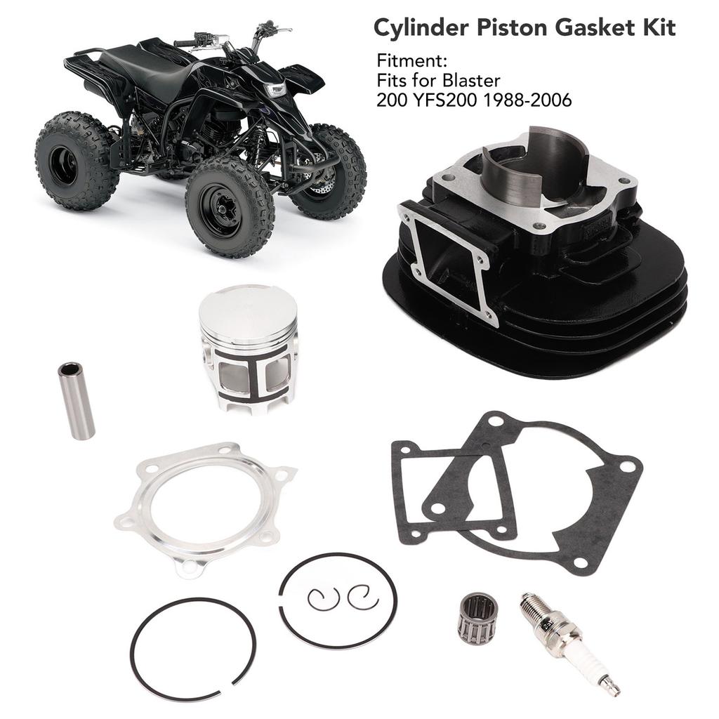 Cylinder Piston Gasket Kit 2XJ 11631 01 97 Top End Rebuild Set with Spark Plug for Blaster 200 YFS200 1988‑2006