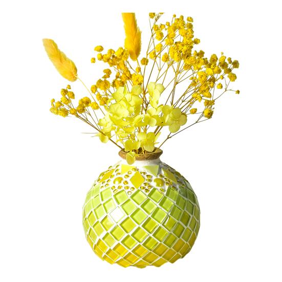 1 Set Handmade Mosaic Vase Kit with Wooden Vase Mosaic Tiles Tools Kids Adults Beginner Handcrafted