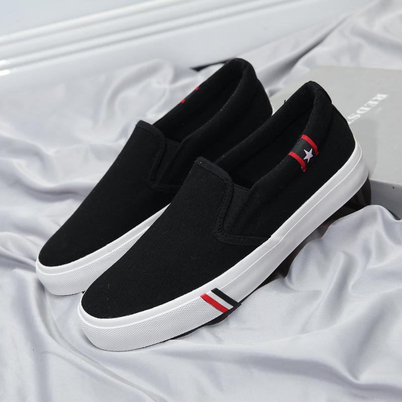 Spring and Autumn Men's One Foot On Set Casual Canvas Shoes Wear-resistant Flat Shoes