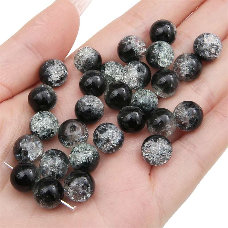 8-14mm Whtie and Random Mixed Crackle Acrylic Beads Spacer Ball Beads for DIY Bracelet Fashion