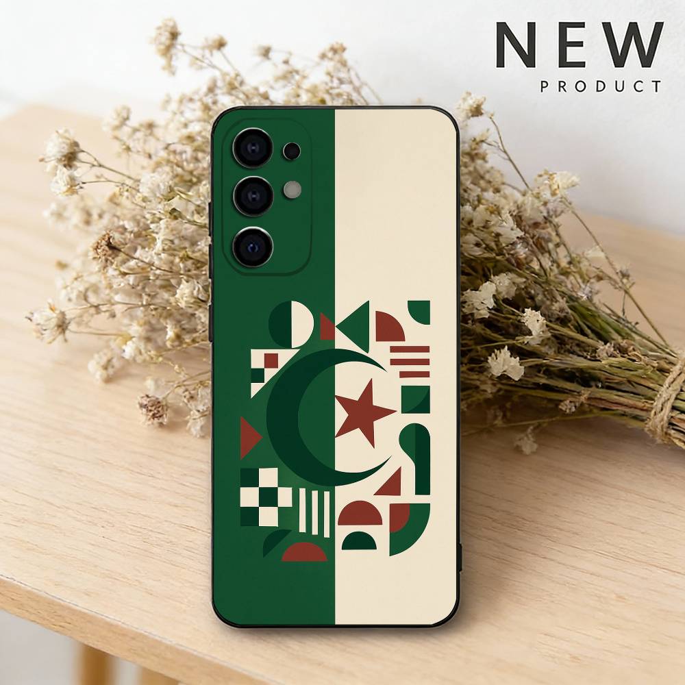 

Flag of Algeria Phone Case For Samsung S26,25,24,23,22,21,20,30,Ultra,Plus,Fe,Lite Black Shell Samsung S25