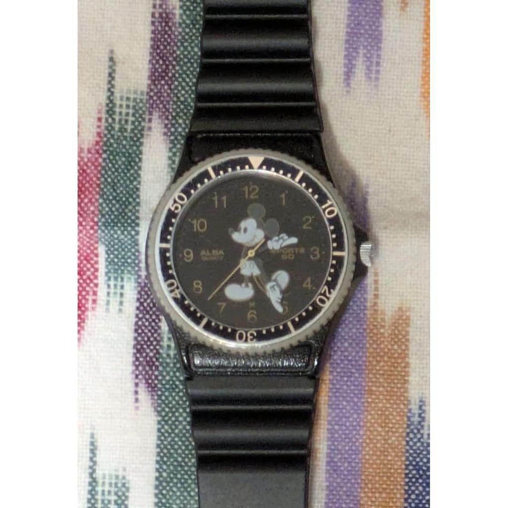 Used SEIKO ALBA SPORTS Monochrome Mickey Mouse Watch