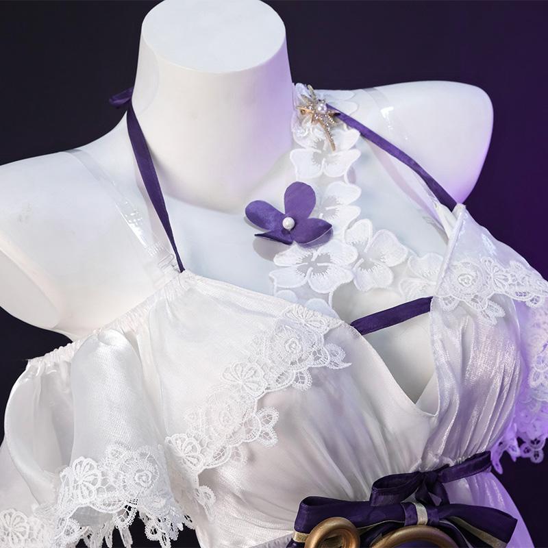 Spiel Honkai Star Rail Fanart Robin Cosplay Kostüm Robin Sommer Badeanzug Halloween Weiß Damenkleid