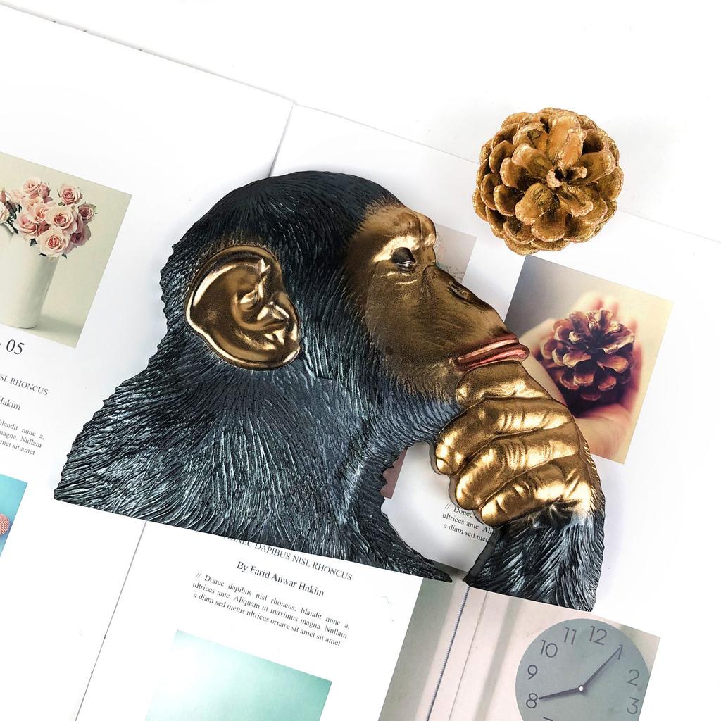 Pondering Monkey Silicone Resin Mold Intricate Sculpture for DIY Art Project and Home Decorations Unique Crafts