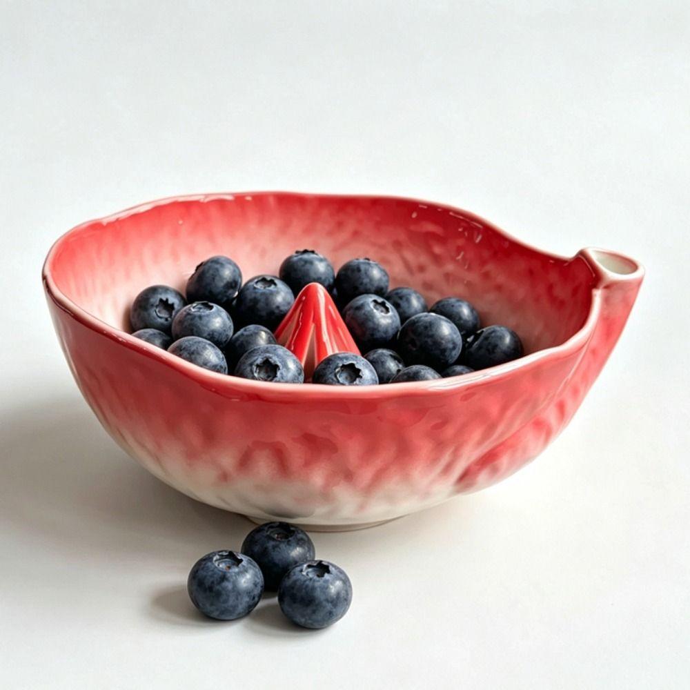 Self Spinning Berry Washing Bowl Perforated Draining Large Capacity Ceramic Fruit Washer Easy To Clean Time-Saving