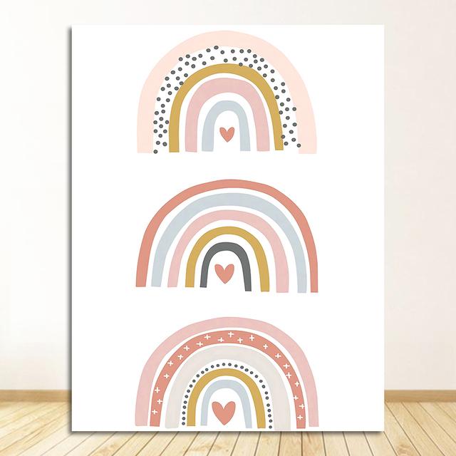 Are My Sunshine Quotes Painting Nursery Wall Art Poster Nordic Wall Pictures Kids Baby Room Decor Pink Rainbow Canvas Print You