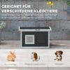 Cat House, Retreat for Cats and Rabbits, Wooden House with Scratching Mat, Door Flap, 61 x 45 x 36.5 cm, Grey