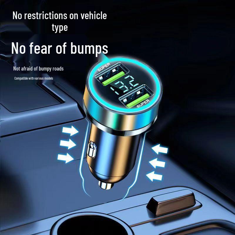 120W Dual Port Car Charger with Digital Display and Super Fast Charging