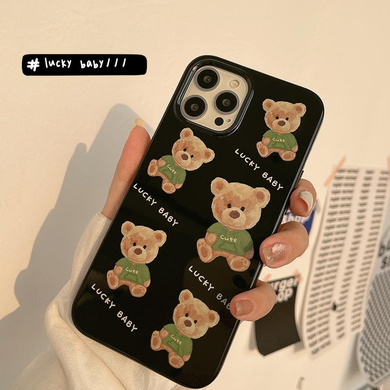 

Trendy Brand Style Cartoon 16 for IPhone15 for Apple 17 Promax Mobile Phone Case 13 Glossy Xr Bear 11 Soft Case 7/8/SE 2020