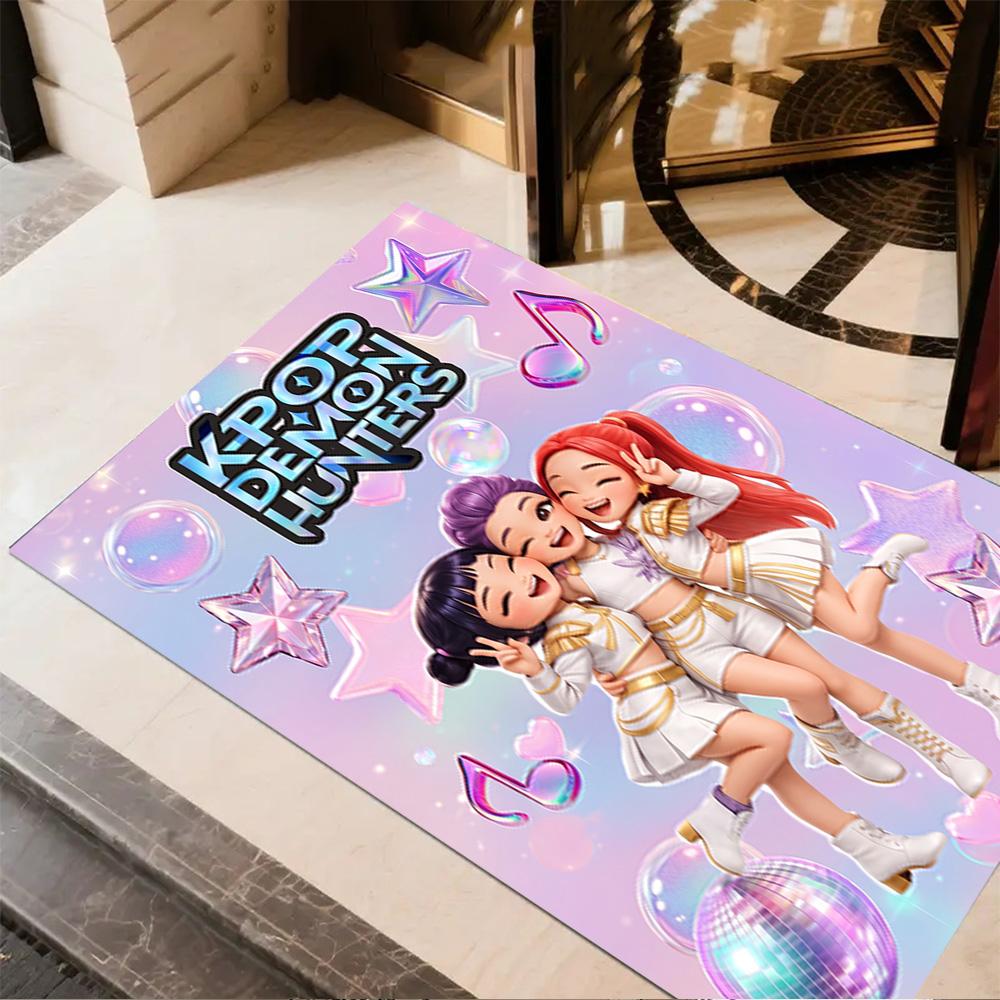K-pop Demon Hunters Floor Rug Office Rug Design for Playrooms Decorate room Entryway Living Rooms Antislip Carpet Decorate Offices Wedding Party Gift
