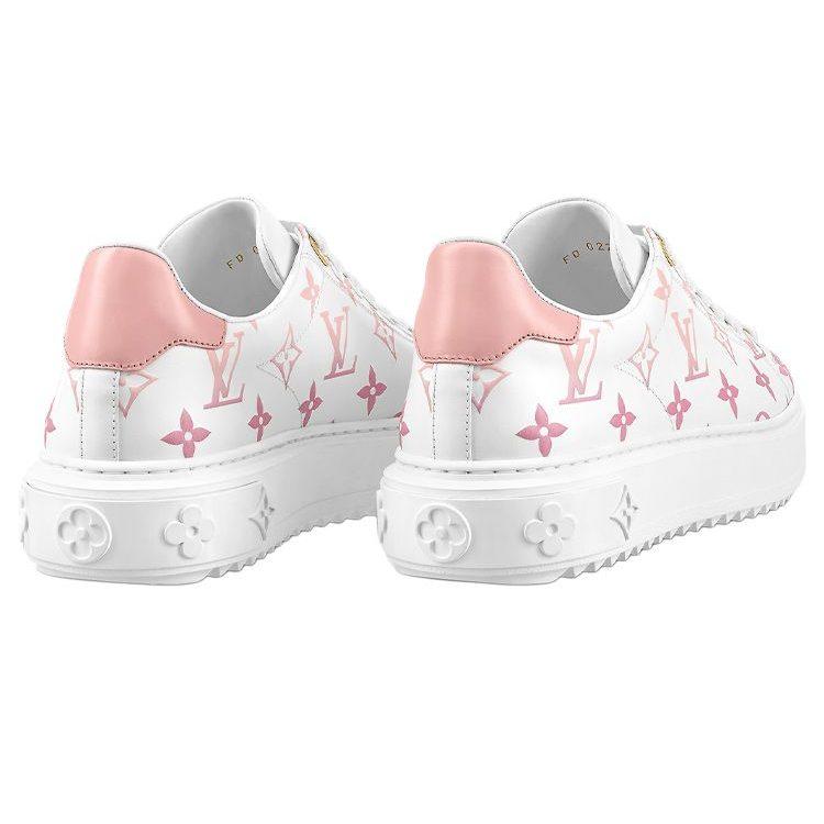 Louis Vuitton Time Out Sneakers 'White With Pink Monogram' Women's 1AAEG2