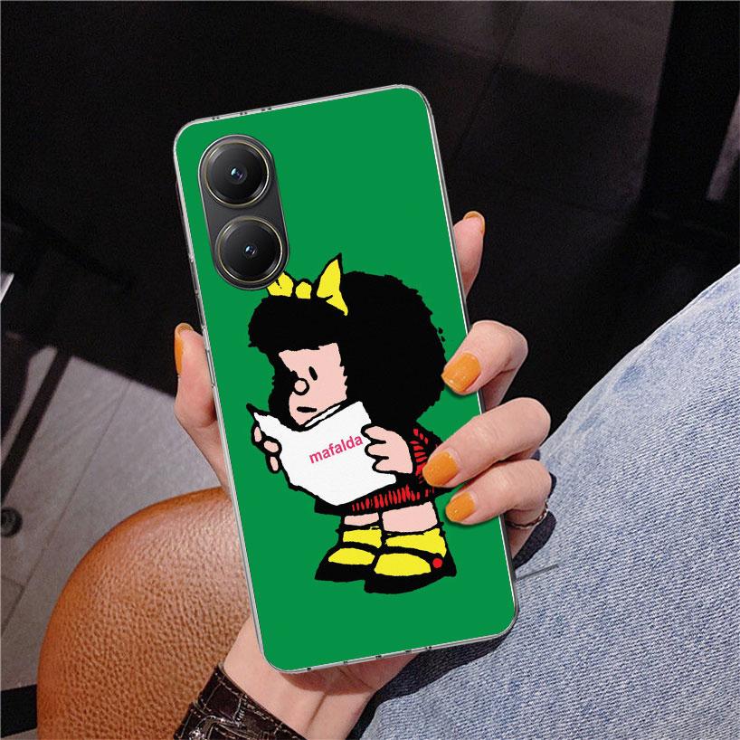 Cartoon Cute Mafalda Phone Case For Xiaomi Poco X7 X6 X5 Pro F7 Ultra Redmi 15C 15 13C 13 12C 12 10 10A 10C 9 9A 9C 9T Cover Poc