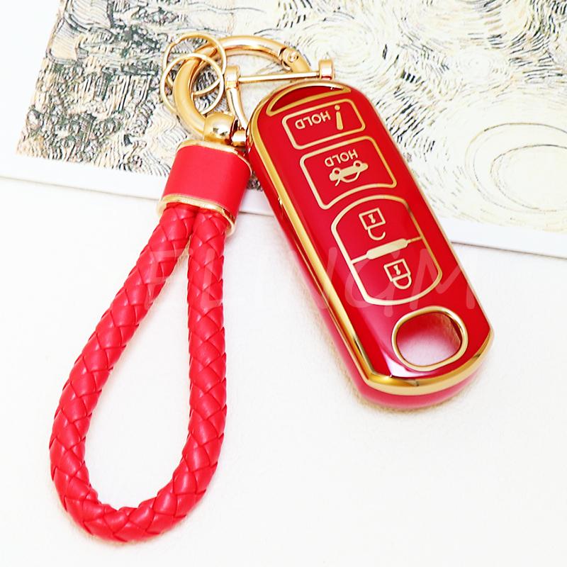 Key Cover Fob 4Buttons Tpu Car Case Shell Fob Holder For Mazda 2 3 5 6 Cx-3 Cx-5 Cx-7 Cx-9 Atenz Speed Miata Mx5 Axela Cx4