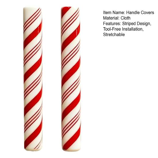 2/8/16 Peças Capas para Ferragens Decorativas Capas para Puxadores de Armário de Natal Peppermint Vermelho Elásticas