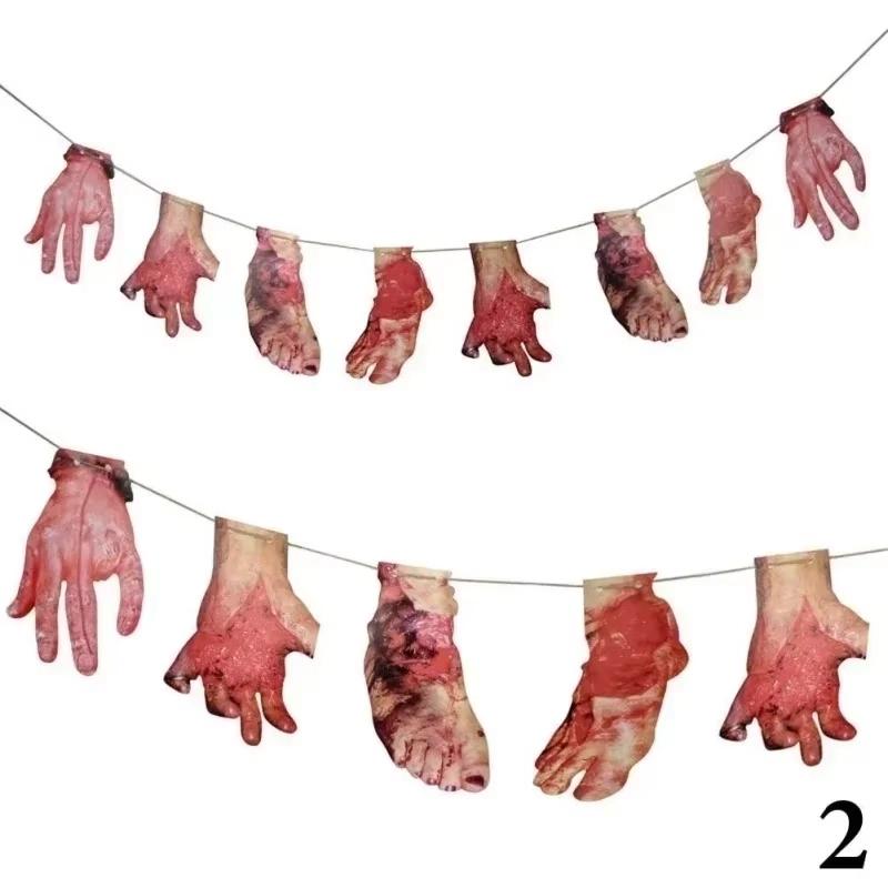 Halloween Decoration Horror House Bloody Weapons Garland Banner Halloween Bar Club Zombie Vampire Party Decorations Supplies