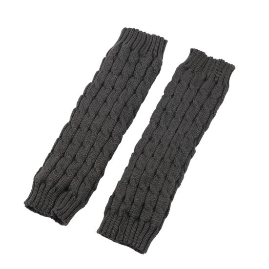 Fleece Lined Leg Warmers Women Knitted Long Boot Socks Winter Solid Color Knee-High Thick Calf Warmers for Daily Wear Skating