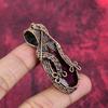 Faceted Kashmir Ruby Pendant Copper Wire Wrapped Pendant Gemstone Handmade Pendant Wonderful Copper Jewelry Gifts for Her Birthstone Pendant