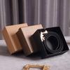 13x13x5.5cm Brown Kraft Paper Covered Cardboard Box Cardboard Travel Ring Necklace Earring Packaging Organizer Boxes  Black Men's Belt Packaging Box