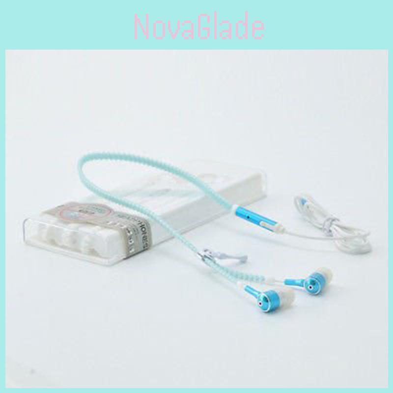 Generic Zipper Earphones With Microphone For Mobile Phones And Mp3 Devices