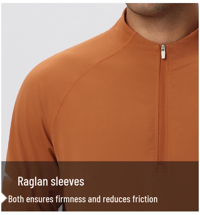 Men's Lightweight Half-Zip Long Sleeve Fitness and Running Top for Autumn & Winter