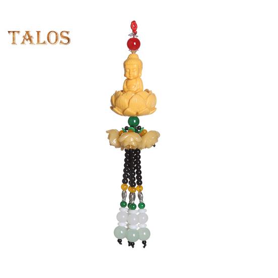 

Подвеска Будда для автомобиля, подвесное украшение со шнурком, легко подвешивается, аксессуары для подвески зеркала заднего вида автомобиля жёлтый