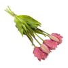 5 Heads Tulip Artificial Flower Multicolor Green Leaves Simulation Tulip Flower Photo Props Floral Arrangement Faux Flower